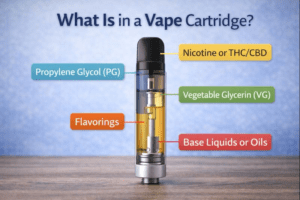 Was ist in einer Vape-Patrone enthalten? (Erläuterung der Inhaltsstoffe + Was Sie wissen sollten)