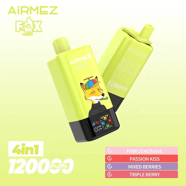 Airmez Fox 120000 Puffs 4 in 1 Flavors 120k Disposable Vape