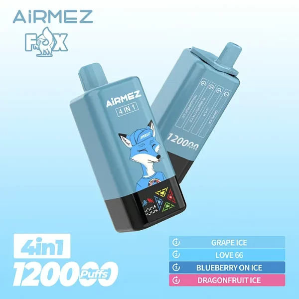 Airmez Fox 120000 Puffs 4 in 1 Flavors 120k Disposable Vape