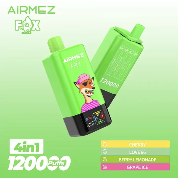 Airmez Fox 120000 Puffs 4 in 1 Flavors 120k Disposable Vape