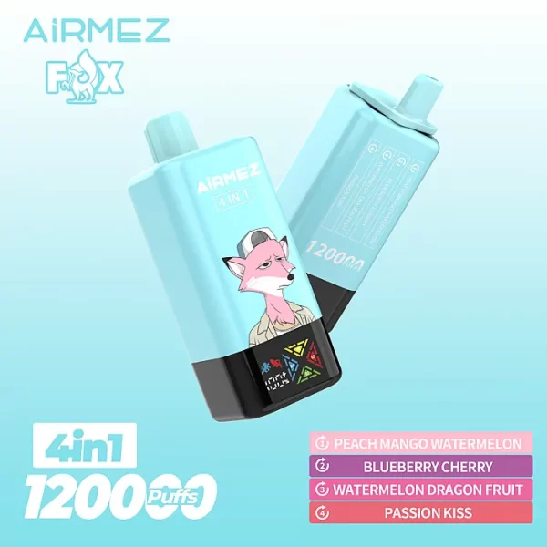 Airmez Fox 120000 Puffs 4 in 1 Flavors 120k Disposable Vape