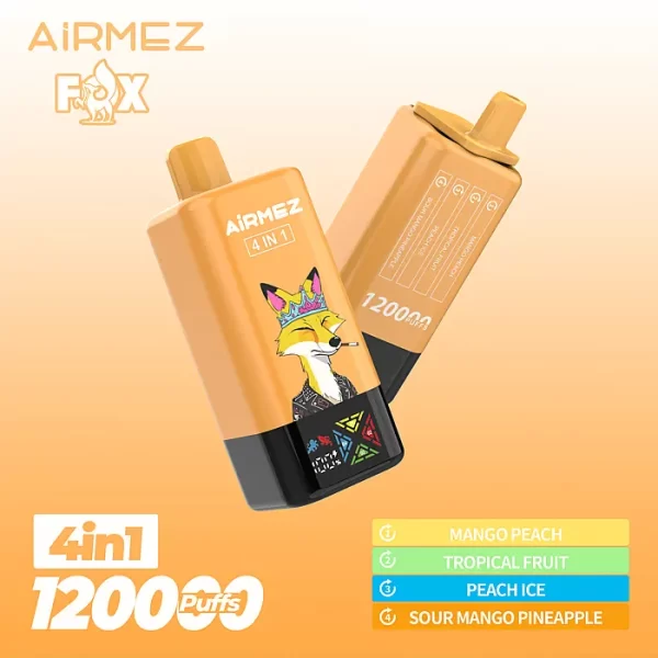 Airmez Fox 120000 Puffs 4 in 1 Flavors 120k Disposable Vape