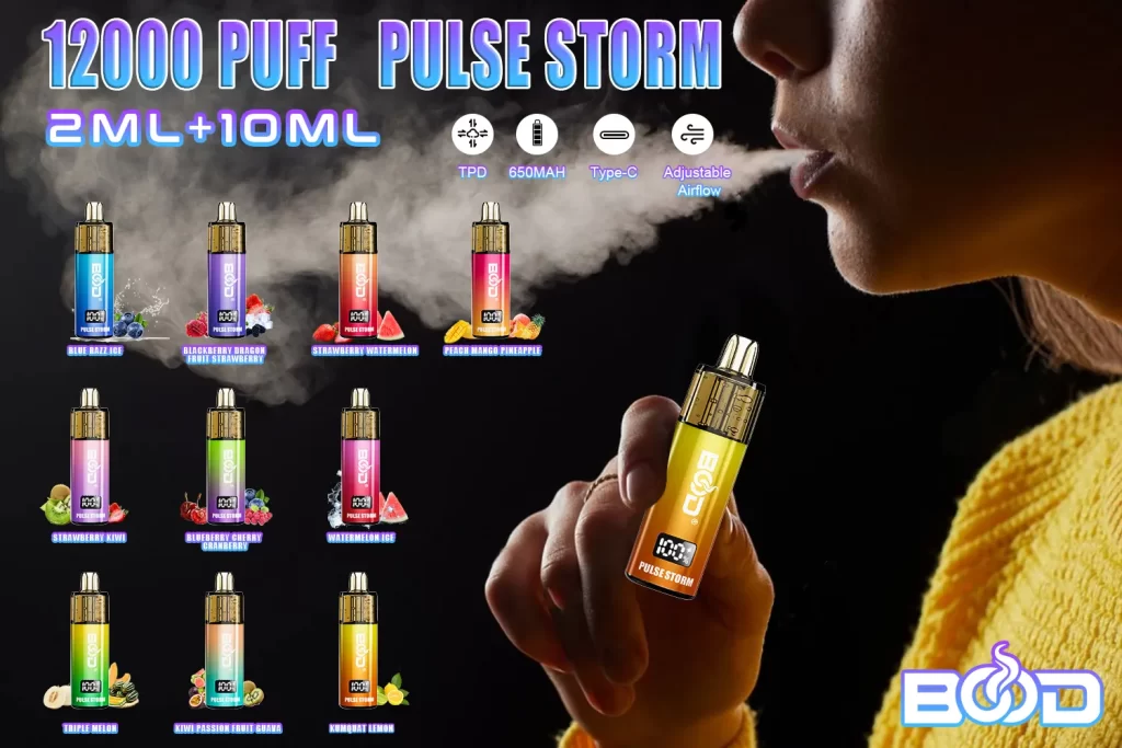 BOOD Pulse Storm 12K Puffs TPD Kertakäyttöiset E-savukkeet Vape pic3