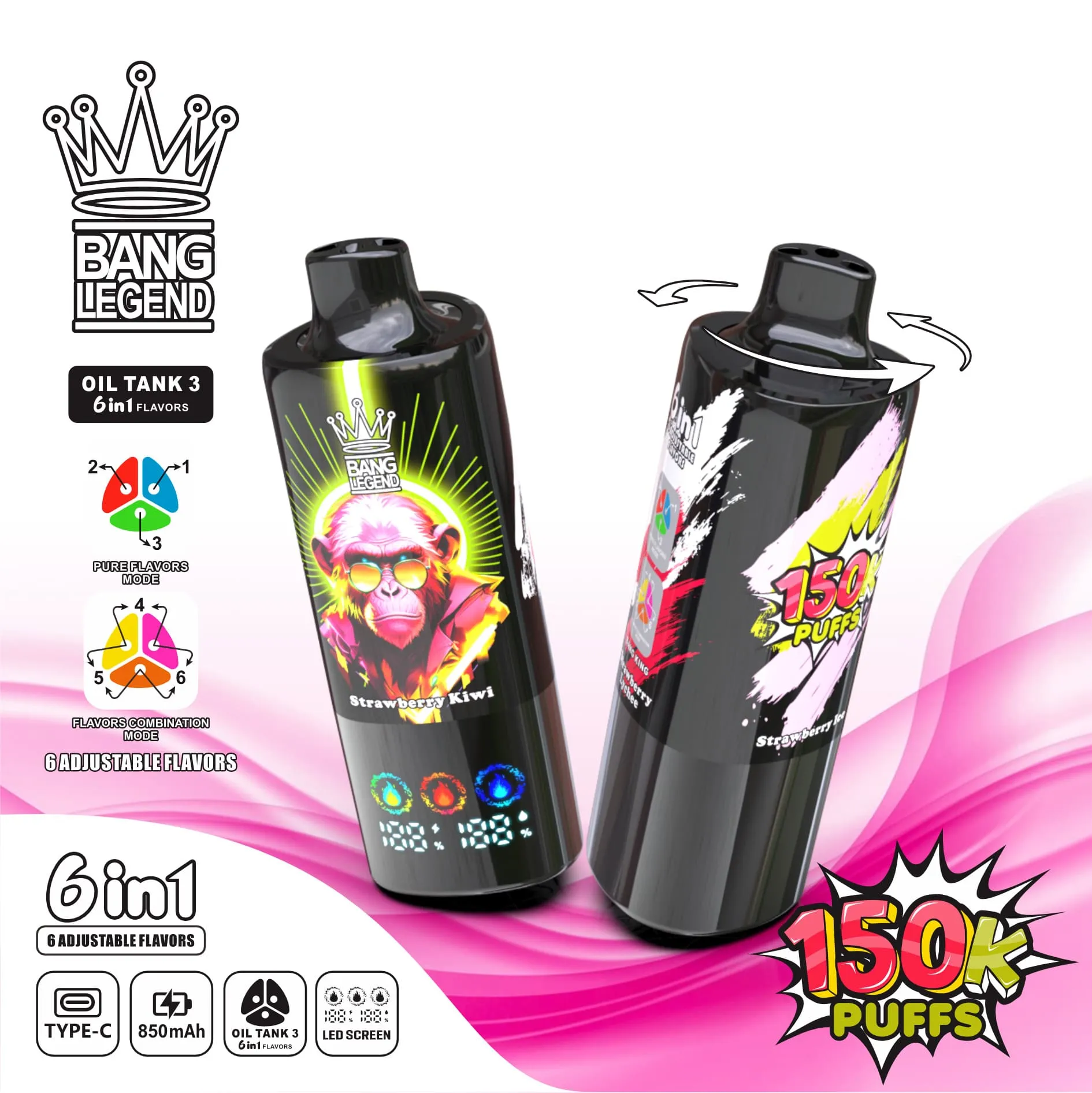 Bang Legend 150000 Puffs 6in1 Vape - Afbeelding 4