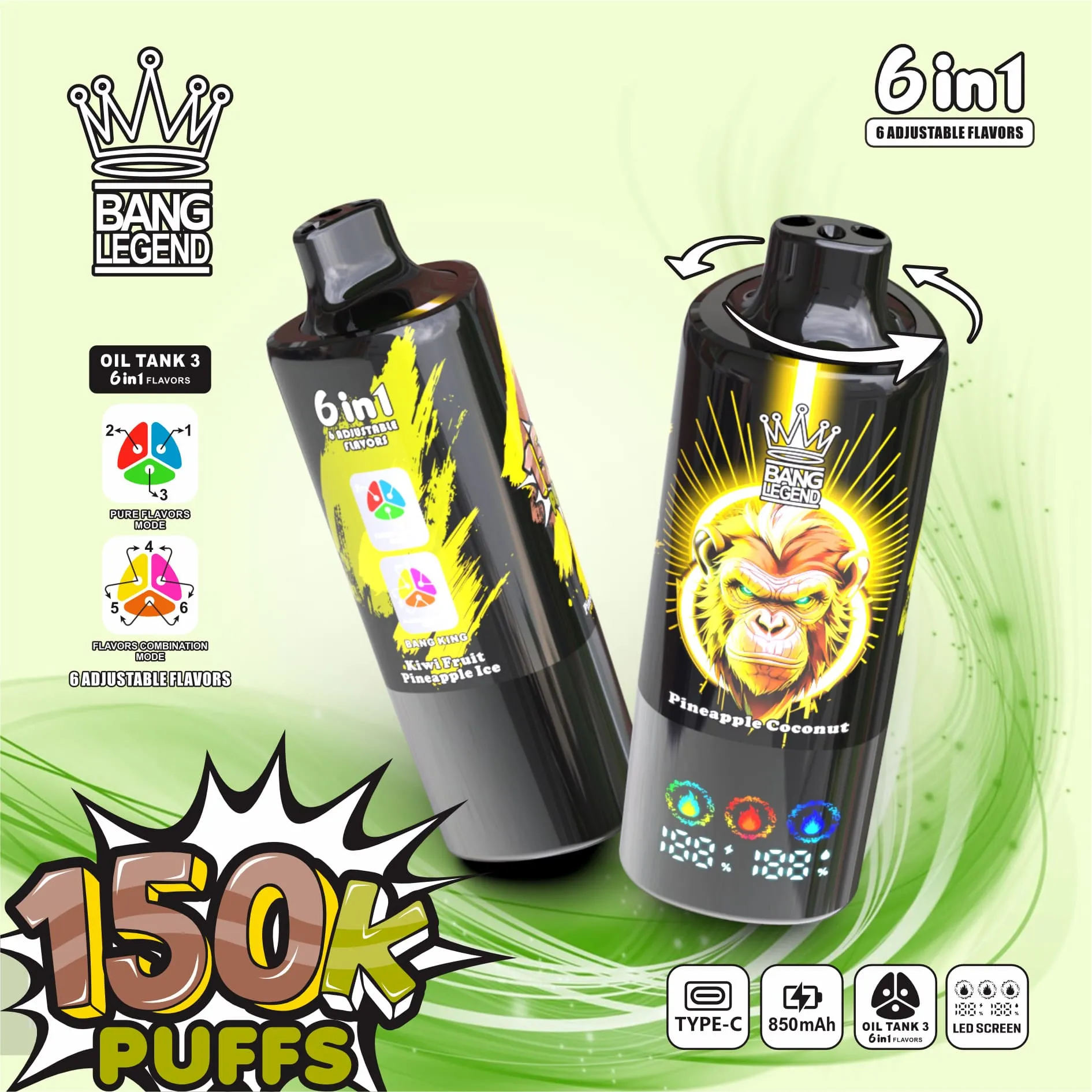 Bang Legend 150000 Puffs 6in1 Vape - Afbeelding 2