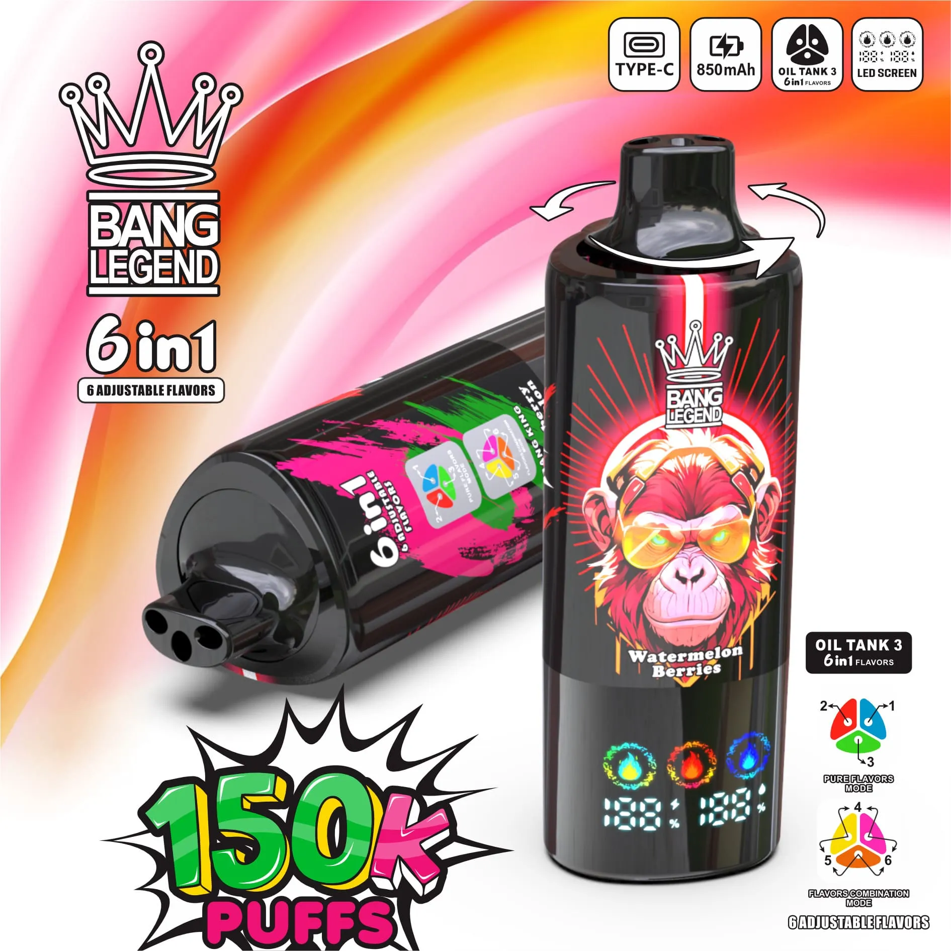 Bang Legend 150000 Puffs 6in1 Vape - Afbeelding 11