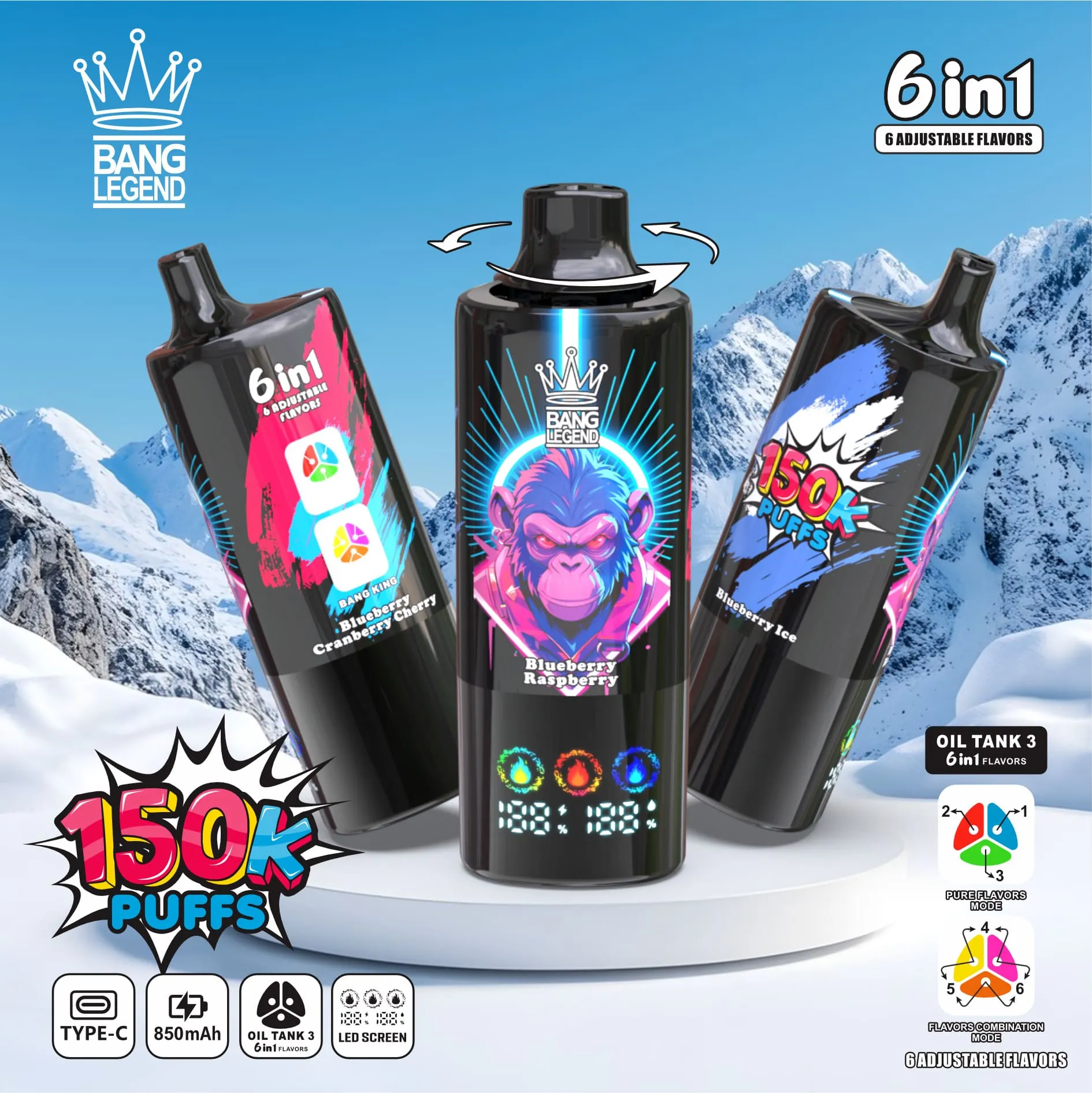 Bang Legend 150000 Puffs 6in1 Vape - Afbeelding 10