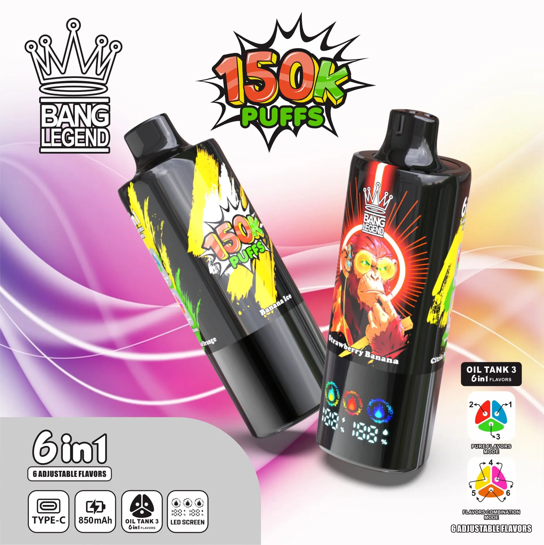 Bang Legend 150000 Puffs 6in1 Vape - Afbeelding 9