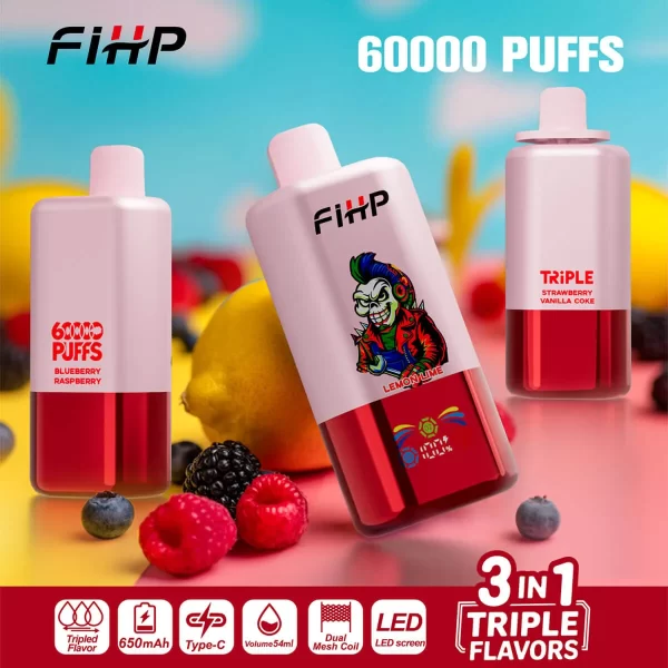 FIHP 60K Triple 3-in-1 Disposable Vape Pen | 60,000 puffs and three flavors
