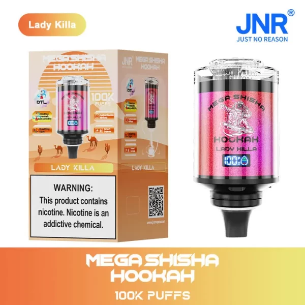 JNR Mega Shisha Hookah 100000 Puffs 60ml Disposable Vape