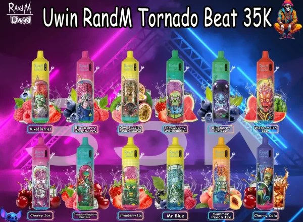 Uwin RandM Tornado Beat 35K Puffs ühekordselt kasutatav Vape