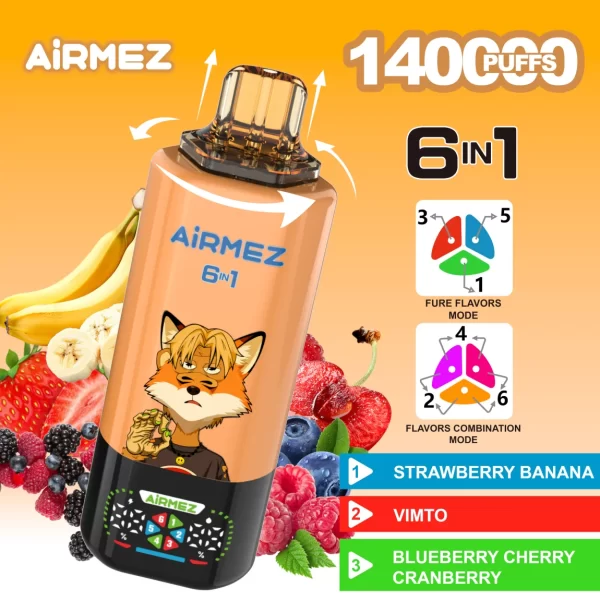 AIRMEZ FOX 6 IN 1 140000 PUFF Disposable Vape 