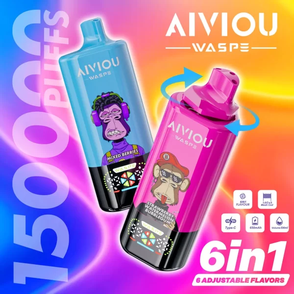 WASPE Aiviou 6 in 1 150K PUFFS Disposable Vape