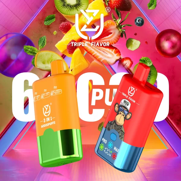 UZY Triple Flavors 60000 (3 IN 1) Puffs Disposable Vape