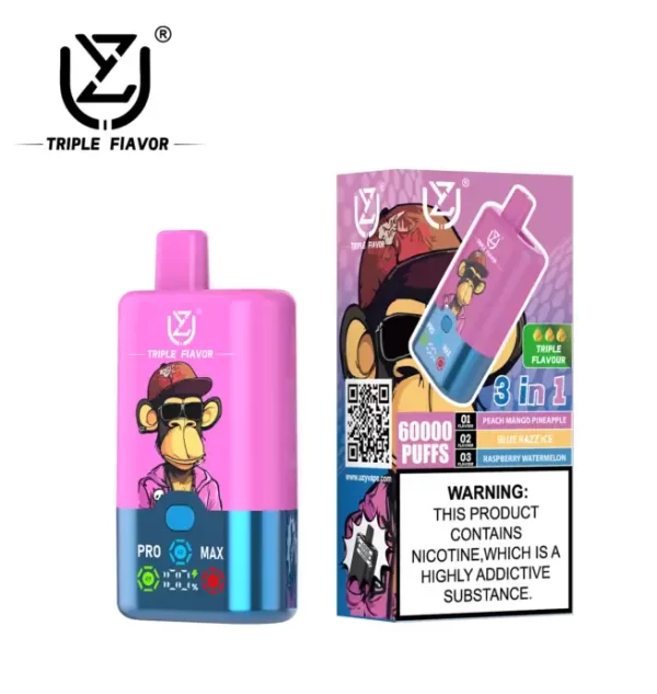UZY Triple Flavors 60000 (3 IN 1) Puffs Disposable Vape