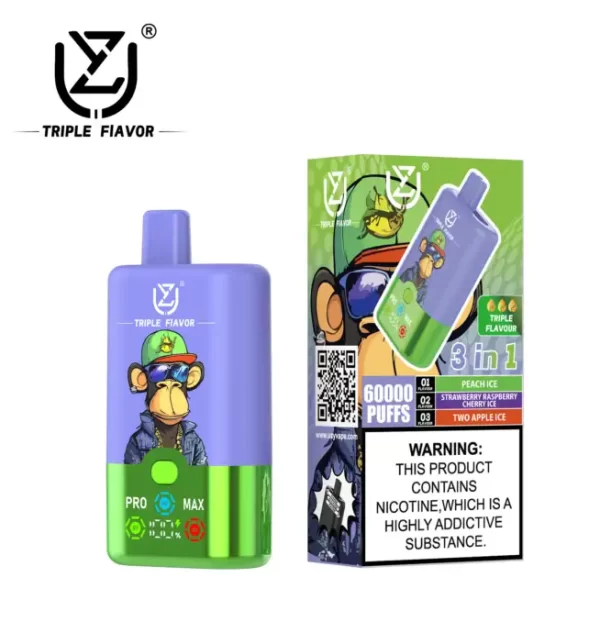 UZY Triple Flavors 60000 (3 IN 1) Puffs Disposable Vape