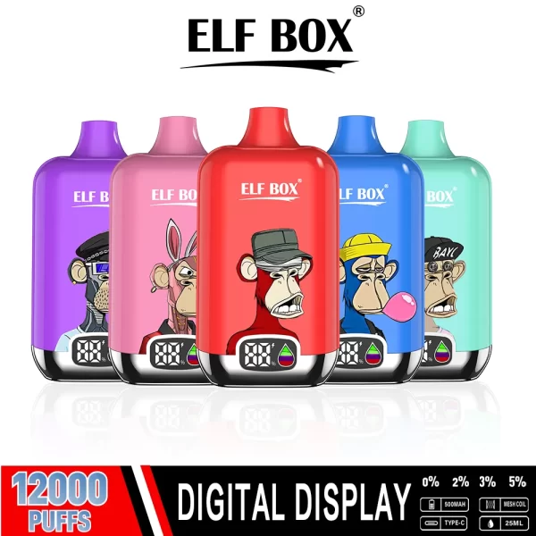 ELF BOX Digital 12000 PUFF eldobható e-cigaretta