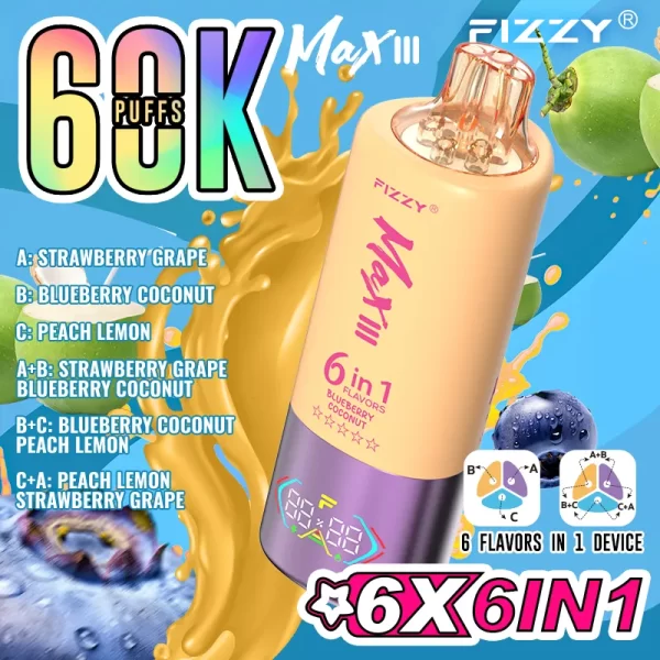 Fizzy 60000 Puffs (6 IN 1) Disposable Vape