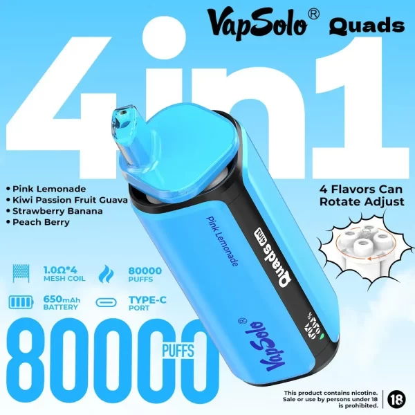 Vapsolo Quads 80K Puffs Disposable Vape